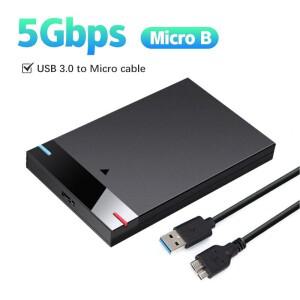 인클로저 HDD 케이스 2.5 인치 마이크로 B USB 3.0 타입 C 케이블 외부 하드 드라이브 5TB 5Gbps 휴대용 저