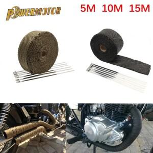 [호환품]바이크 오토바이 배기 열 테이프 스포츠 머플러 랩 5cm 5M 10M 방패 스테인레스 넥타이와 내열성