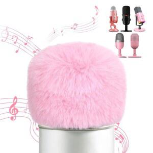 YOUSHARES BLUE YETI POP FILTER - MICROPHONE COVER FURRY WIND MUFF MIC WINDSCREEN FOR HYPERX SOLOCAST | NANO FIFINE AM8 RAZER SEIREN / V3 MINI 및 기타 USB 마이크 핑크