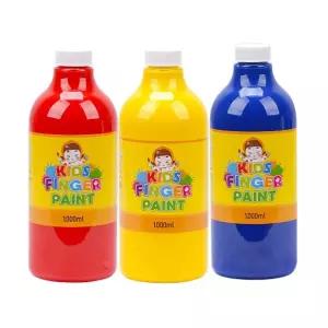 키즈 핑거페인트1000ml 3색 세트/물감/천아트/놀이/페이스/페인팅/워셔블/도장찍기/아동/미술/대용량