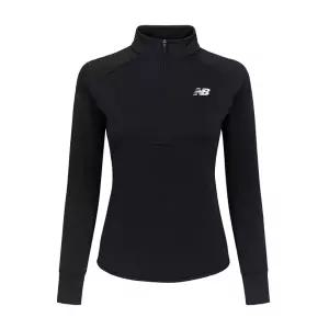 NB 뉴발란스 히트 그리드 트레이닝 여성 아노락 반집업 러닝 런닝 긴팔티 블랙 WT43200-BK