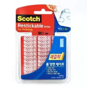 폼 Scotch 스카치 재점착 양면 테이프 6매입 3M R101