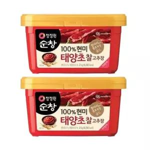 청정원 청정원 순창 100 현미 태양초 찰고추장 2kg 2개 국산 고춧 고추 가루