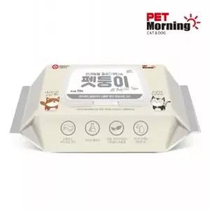 펫모닝 강아지 고양이 물티슈 70매 반려동물 위생용품 애완용