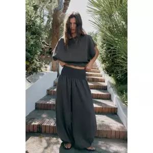 국내배송 자라 ZARA 조절 가능한 밑단 케이프 셔츠 콜 그레이 8338709807 8338709 2210365