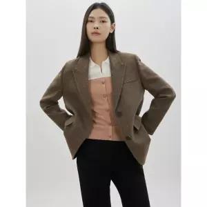 씨씨콜렉트 CC콜렉트 C-Exclusive 울 알파카 블렌드 싱글 자켓 BR C261MSF102
