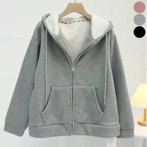 점퍼 겨울 데일리 여성 뽀글 집업 기모 후드 안감