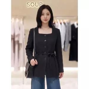 [롯데백화점]SOUP 벨티드 스퀘어넥 자켓 SC4JK312