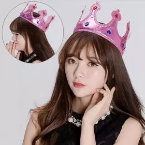 축제파티장식 찍찍이 핑크 스펀지왕관 할로윈데이
