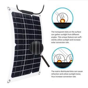 1000W 고효율 플렉시블 태양광 패널 키트 (12V 배터리 충전기 및 컨트롤러 포함) RV 요트 보트 오프그리드