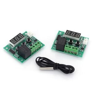 1-10Pcs XH-W1209 온도 컨트롤러 모듈 DC5V/12V LED 디스플레이 방수 NTC 프로브가있는 디지털 조절기-50