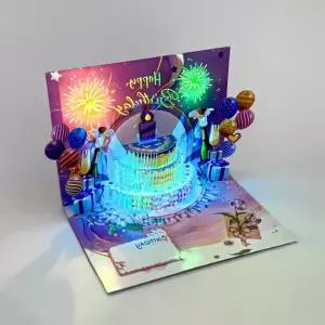 LED 생일축하카드 멜로디카드 메시지 3D 팝업카드 문구용품