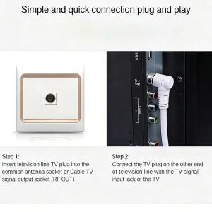 10M 5M 3M 화이트 75Ω TV RF 이중 차폐 동축 케이블 90도 직각 IEC 남성-남성 연결형 안테나 셋톱박스용