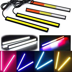 1/2pcs 17cm 유니버설 주간 러닝 라이트 자동차 COB DRL LED 스트립 빛 외부 조명 자동 방수 자동차 스타일