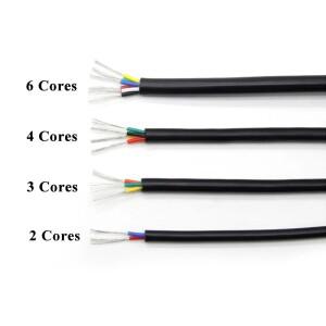 1/3/5/10m 다중 코어 실리콘 고무 차폐 케이블 0.3 - 2.5mm² 2 3 4 6 절연 유연한 고온 구리 와이어