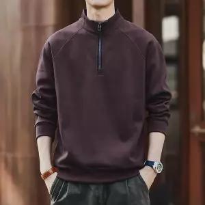 후드 티 가을 스웨트 오버핏 집업 일본 26/가을 복고풍 스탠드 칼라 긴팔 남성 맨투맨반지퍼 루즈핏 polo