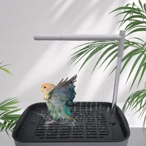 자동 새 목욕 샤워기(펌프 포함) USB 전기 폭포 순환식 앵무새 물 욕조, 잉꼬, 칵카토에 적합