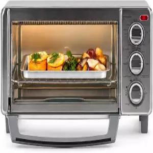 BLACK+DECKER 4슬라이스 자연 대류 스테인리스 스틸 토스터 오븐 TO1760SS (TO1760SST-1)