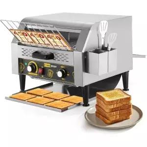 Dyna-Living 상업용 토스터 450 PCS/H 컨베이어 1900W 번 베이글 빵 굽기용 중량 스테인리스 스틸 롤링