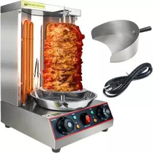 YOOKTEN 전기 샤와르마 그릴 머신 3000W 수직 브로일러 로티세리 치킨 주방 레스토랑 가정용 실버