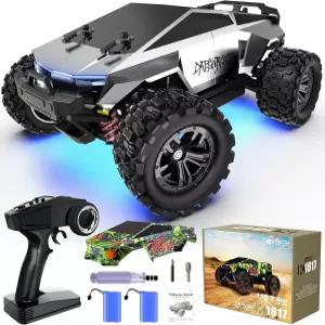 성인용 빠른 RC 카 1 18 원격 조종 40KMH 2.4GHz 고속 트럭 4WD 방수 몬스터 2개의 충전식 배터리 포함 8세