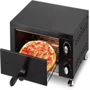 GarveeTech 상업용 카운터탑 피자 오븐 1100W 스테인리스 스틸 전기 메이커 타이머 및 크럼 트레이 포함