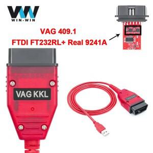 리얼 9241A VAG 409.1 KKL 1 FTDI FT232RL K 라인 COM OBD 2 자동차 진단 도구 인터페이스 케이블 (폭스바