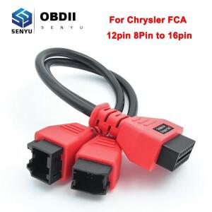 크라이슬러 FCA 12핀 8핀 - OBD2 연장 케이블 (남성-여성) 알파오브드 차량 진단 자동차 도구 2 커넥터용