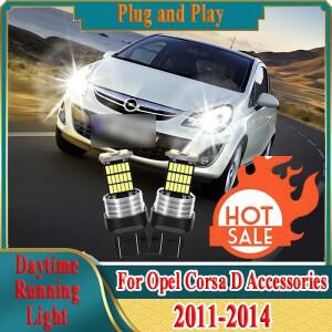 2X 캔버스 LED 주간 주행등 DRL 6000K CSP 칩 슈퍼 브라이트 오펠 코르사 D 액세서리 2011-2013 2014 플매