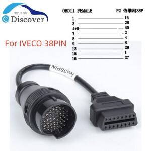 IVECO용 38핀 OBD 자동차 커넥터 케이블  16핀 암 진단 변환  트럭용 중장비