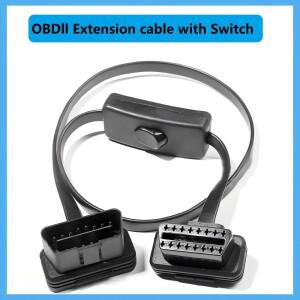 OBD2 커넥터 소켓 차량 연장 케이블 16핀 남성-여성 진단 도구 자동차 스캐너
