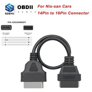 닛산 14 핀 obd에서 OBD2 16Pin 커넥터 어댑터  자동차 진단 도구 연장 케이블