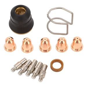 13Pcs 호환용접 토치 액세서리 S45 플라즈마 절단 소모품호환용 브래킷이 있는 전극 노즐 팁 키트