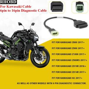 Z900RS/Z800/Z900/Z1000/ZX10R/ZX14R/H2 바이크 오토바이 용 Kawasaki 6pin ~ 진단 케이블 커넥터 NEWBest