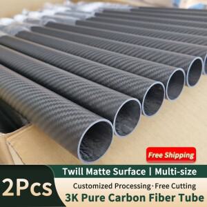 탄소 섬유 튜브   복합 경도 재료  3K 능직 매트 OD4-30mm 파이프  식워터 보호 항공기용  길이 500mm  2