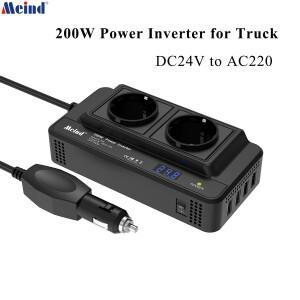 Meind 24V 200W 수정된 사인파 전력 인버터 DC - 트럭용 220V AC 변환기
