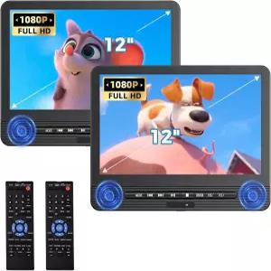 Desobry 12.5 듀얼 스크린 카 헤드레스트 뒷좌석 엔터테인먼트 시스템 지역 제한 없는 DVD 플레이어 다양한
