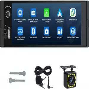 Eonon 6.36인치 싱글 DIN 카 스테레오 무선 CarPlay 및 Android Auto IPS 터치스크린(1280x480) ST TDA7851