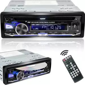 Alondy 싱글 DIN 카 스테레오 CD/DVD 플레이어 블루투스 USB AM/FM 라디오 포함 1 오토 노브 AUX SD RCA
