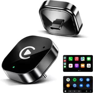 Diojran USB C 무선 CarPlay 및 Android Auto 어댑터 유선에서 동글로 변환 플러그 앤 플레이 지원