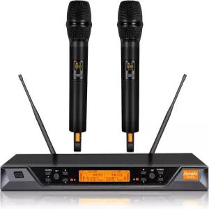 Zenolix UM206 2채널 무선 마이크 시스템 다이내믹 포함 200피트 거리 UHF 주파수 노래방 노래 DJ 무대