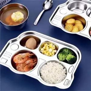 버스 어린이 식판 아동용 아동 식판 스테인리스 분리형 휴대용 5구