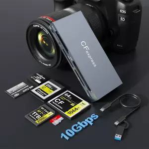 CFexpress Type B 카드 리더기 6-in-1 USB 3.2 Gen 2 10Gbps SD TF CF XD MS 지원 6장 동시 Windows Mac