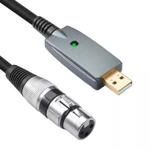 USB 마이크 케이블 XLR 여성형 to 링크 변환 또는 녹음용 노래방 노래용 6피트