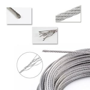 10M ~ 5M 직경 0.5mm-3.0mm 7X7 구조 304 스테인레스 스틸 와이어 로프 alambre 케이블 부드러운 낚시 리