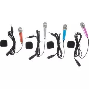 휴대용 미니 마이크 4개 세트 남녀 모두 사용 가능한 핸드헬드 싱잉 금속 알루미늄 합금 제작 가정용