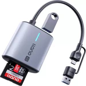llano 3 in 1 SD/TF/USB 카드 리더기 듀얼 A C 지원 고속 312MB/s 3.2 Gen 플러그 앤 플레이 5Gbps