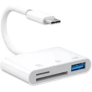 USB C to SD 카드 리더기 빠른 전송 Type-C SD/TF 3-in-1 듀얼 슬롯 직접 접근 가능 / 17/16/15 시리즈