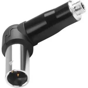 QIANRENON TRS 3.5mm에서 Mini XLR 90 각도 헤드폰 커넥터로 잠금 기능이 있는 1/8 암 3핀 수 밸런스