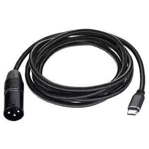 Zyghjort USB Type C to XLR 케이블 6.6피트 수컷 변환 어댑터 블랙 나일론 브레이드 출력 스테레오 앰프